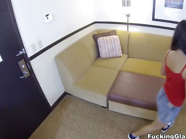 Long haired hottie picked up and fucked POV