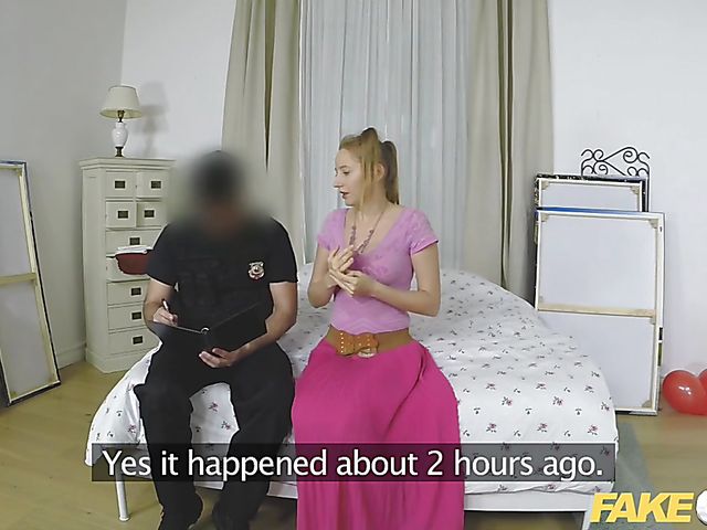 Lady in pink gets railed by a fake cop