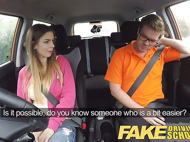 Big tits chick Stella Cox having a driving lesson