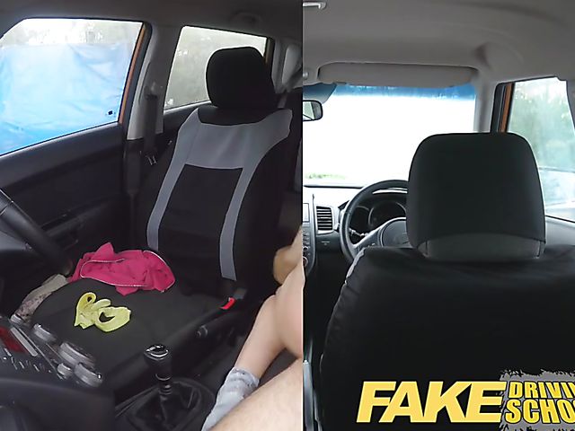 Big tits chick Stella Cox having a driving lesson