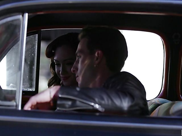 Natural teen Lily Jordan fucked in bed in retro style