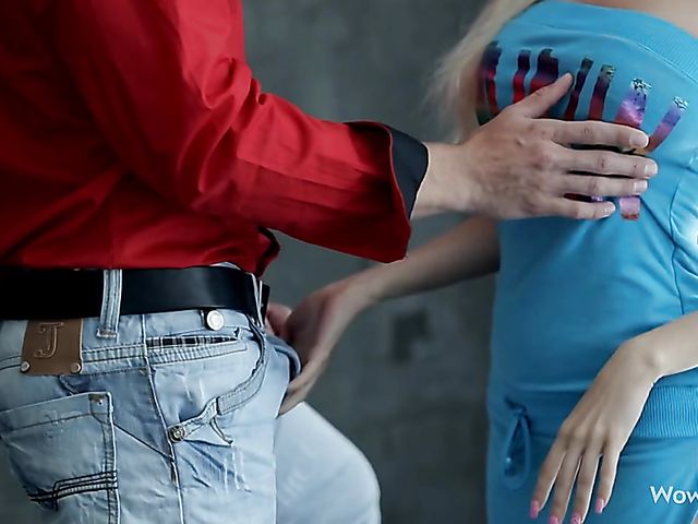 Cute blonde Nancey gets nailed by a lucky boy