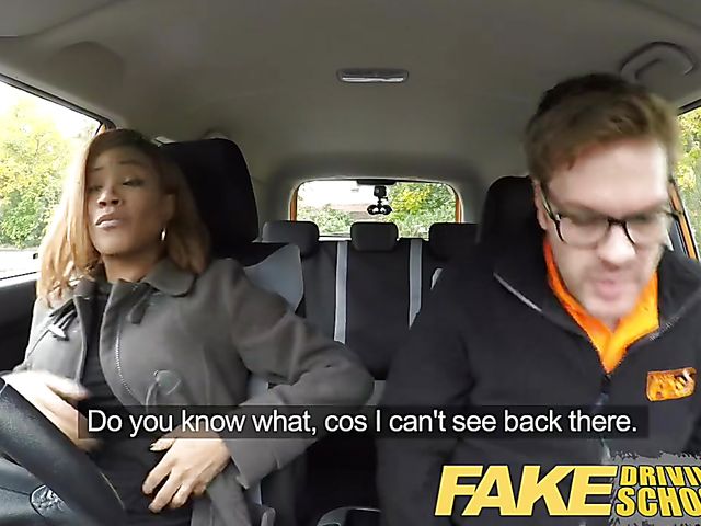 Ebony student gets banged in the backseat