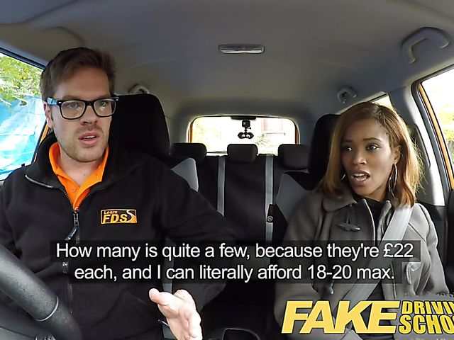 Ebony student gets banged in the backseat