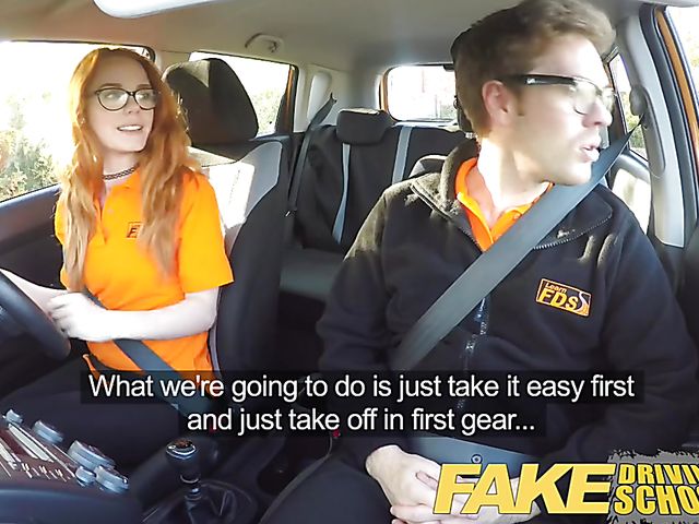 Redhead teen Ella Hughes gets rammed in the car