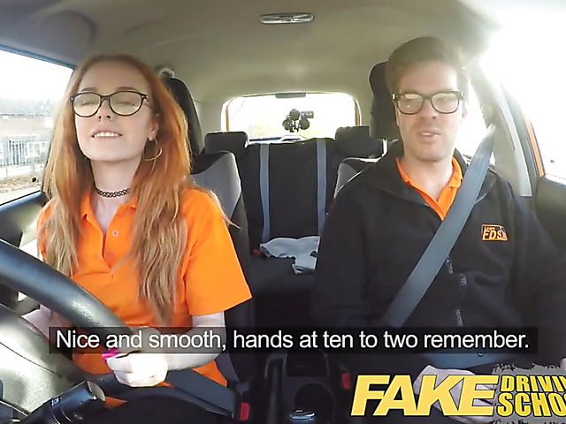 Redhead teen Ella Hughes gets rammed in the car