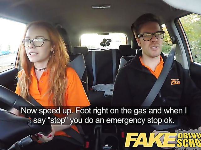 Redhead teen Ella Hughes gets rammed in the car