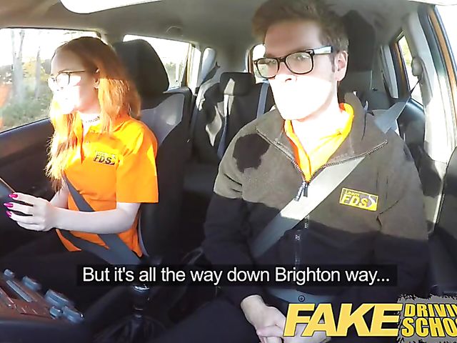 Redhead teen Ella Hughes gets rammed in the car