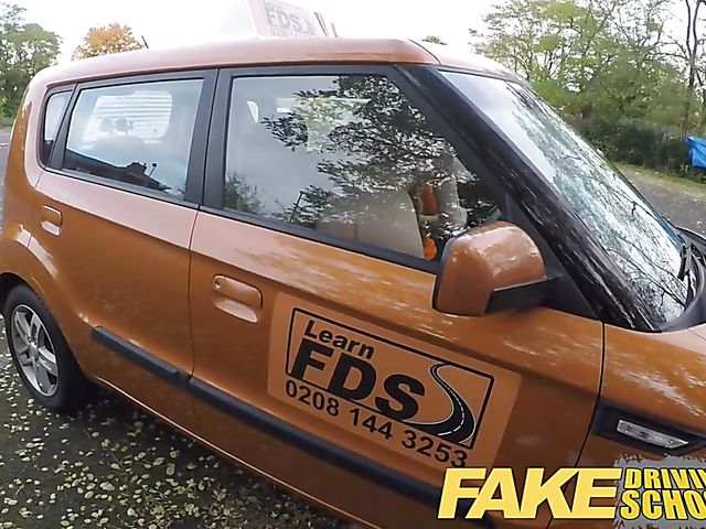 Car sex with driving school student Satine Spark