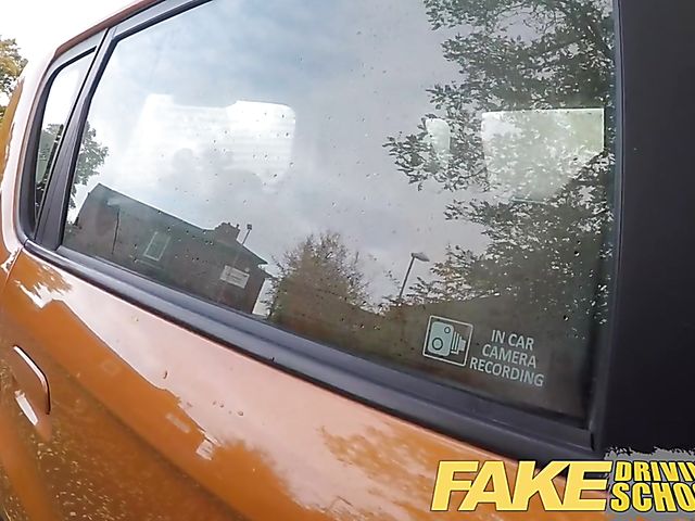 Car sex with driving school student Satine Spark