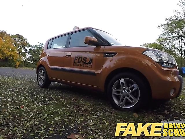 Car sex with driving school student Satine Spark