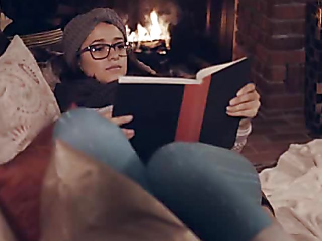 A hard fuck by the fire with teen Izzy Bell