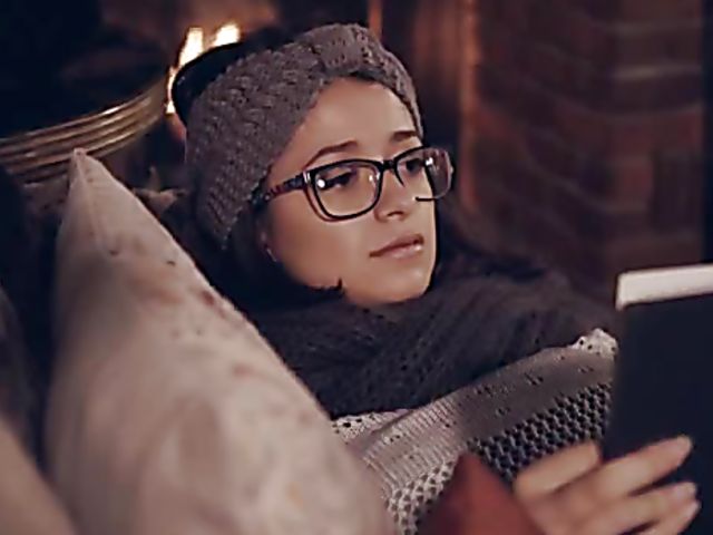 A hard fuck by the fire with teen Izzy Bell