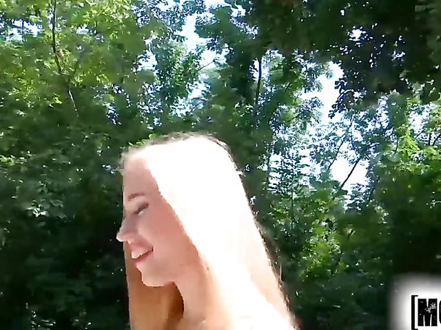 Outdoor POV with easy teen Alana Moon