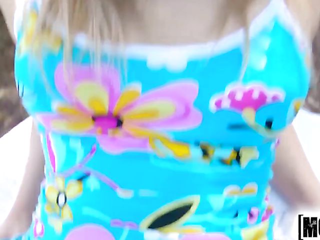 Outdoor POV with easy teen Alana Moon