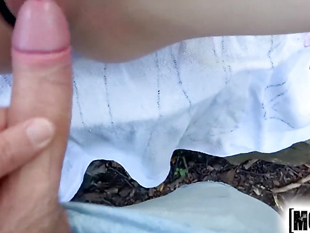 Outdoor POV with easy teen Alana Moon