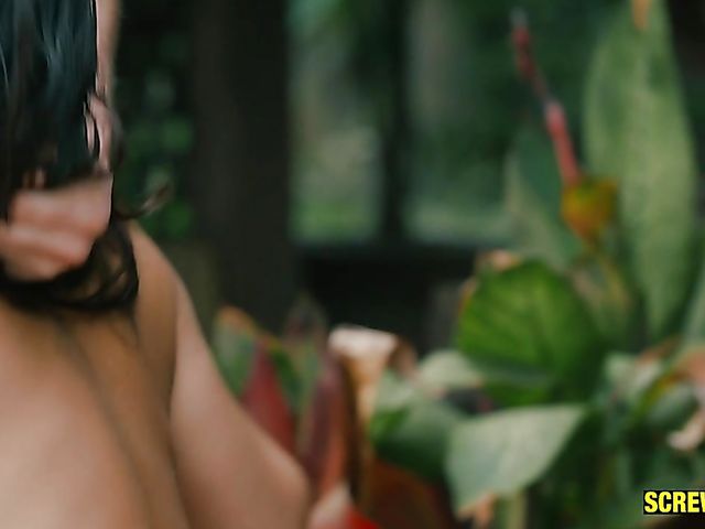 Outdoor blowjob and cock riding with beautiful Megan Rain