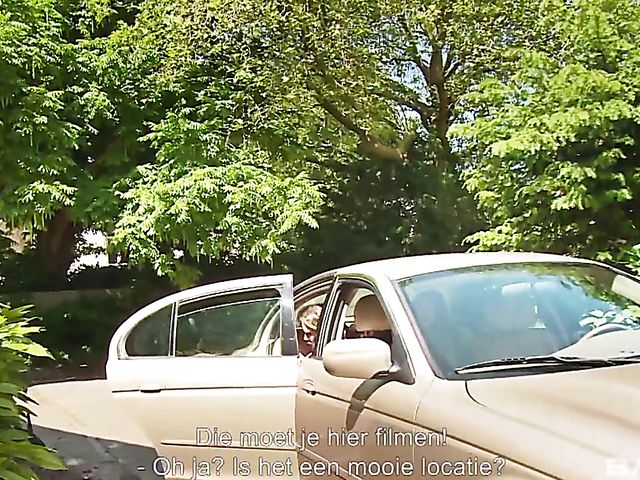 Slutty blonde chick riding and sucking dildo