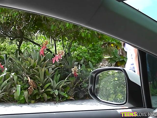 Brunette teen Alexis Deen gets nude and helps a guy