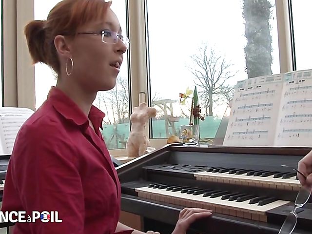Redhead teen anal with her piano teacher