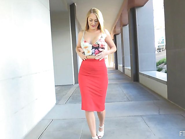 Kandace tits flashing in public and masturbating with her shoe