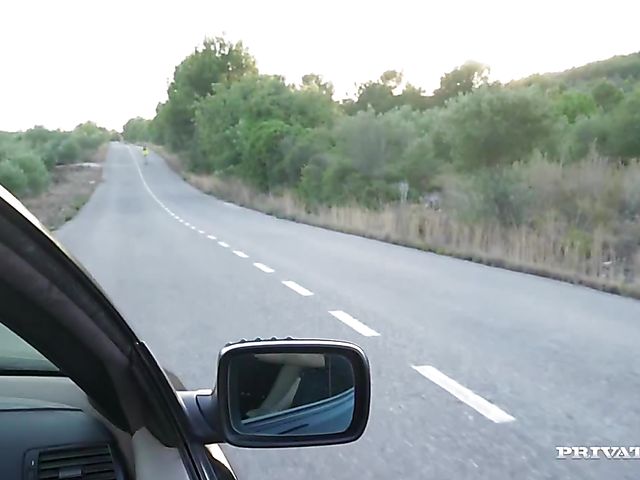 Easy teen hitchhikers get down and dirty