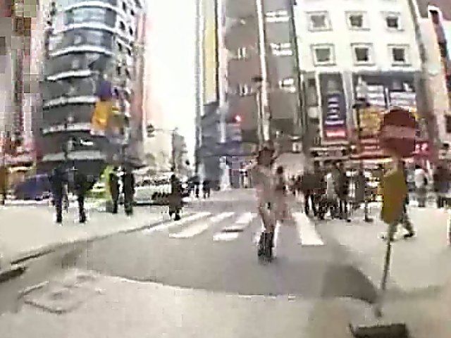 Hot beautiful babes run naked outside in public