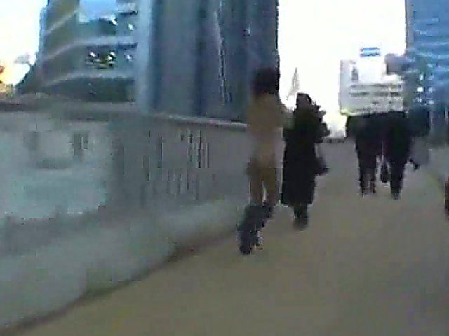 Hot beautiful babes run naked outside in public