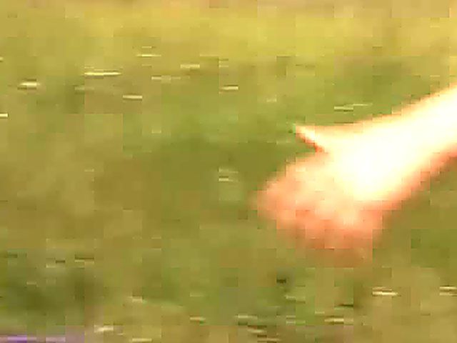 Two beautiful teen lesbians play naked outside