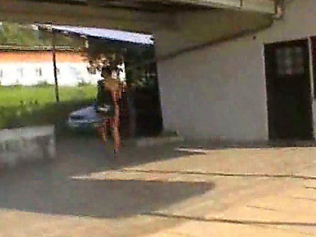 Stunning brunette gets to hot to handle