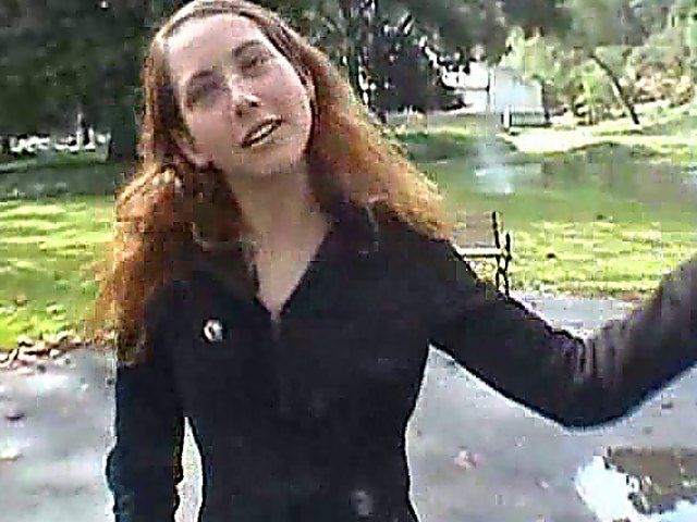 Beautiful babe strips and shows of her titties