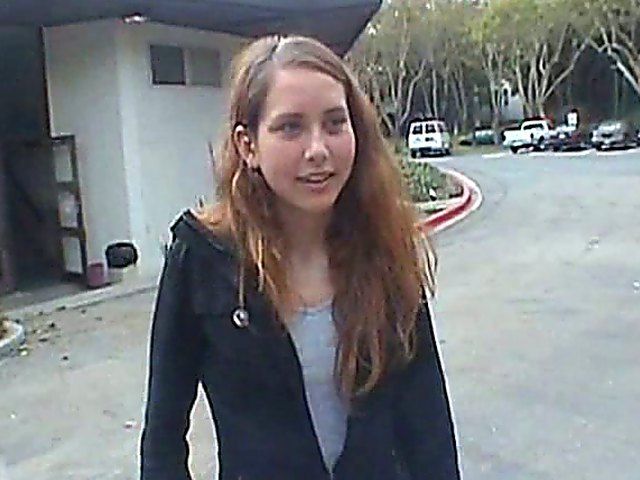 Beautiful babe strips and shows of her titties