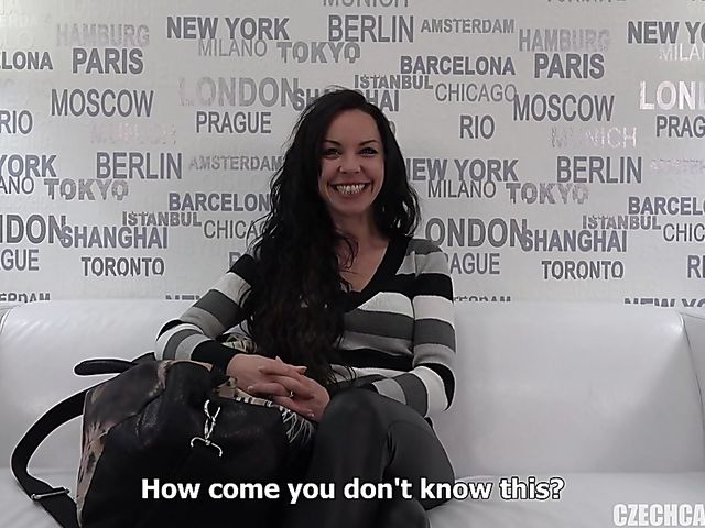 Czech brunette Lucka undressed and oiled up