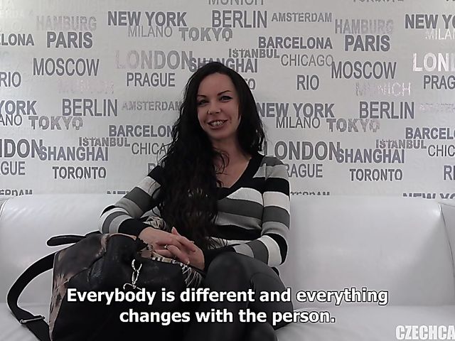 Czech brunette Lucka undressed and oiled up