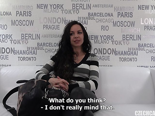 Czech brunette Lucka undressed and oiled up