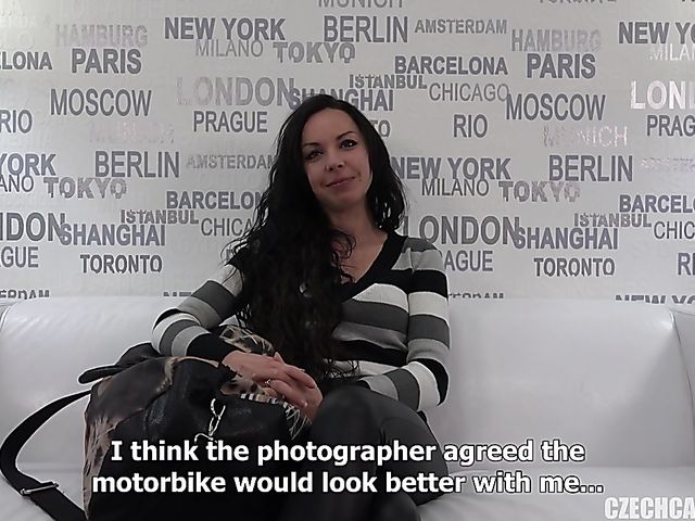 Czech brunette Lucka undressed and oiled up