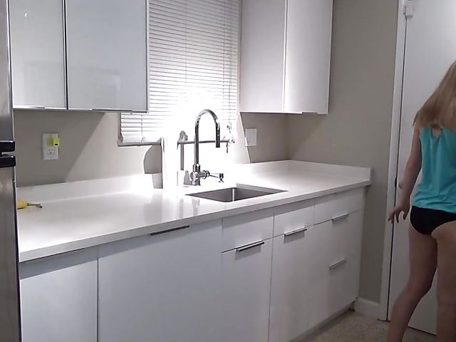 Young step sister sucks in the bathroom and gets fucked