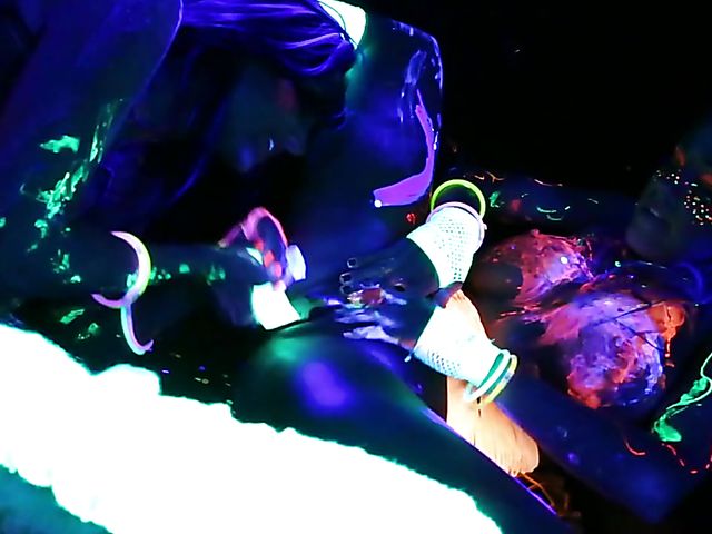 Crazy lesbian girls going wild in the dark