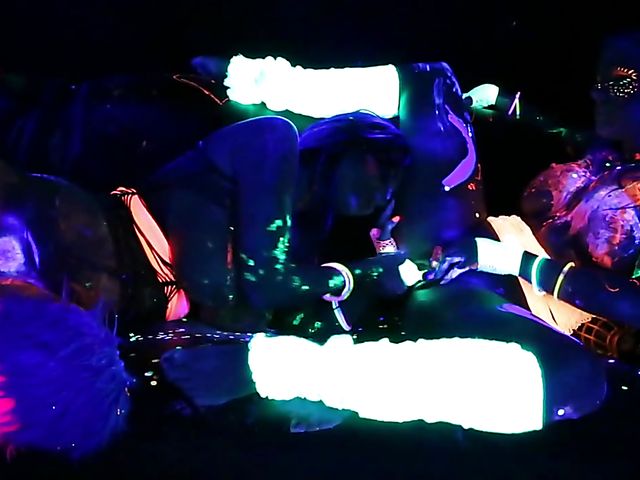 Crazy lesbian girls going wild in the dark