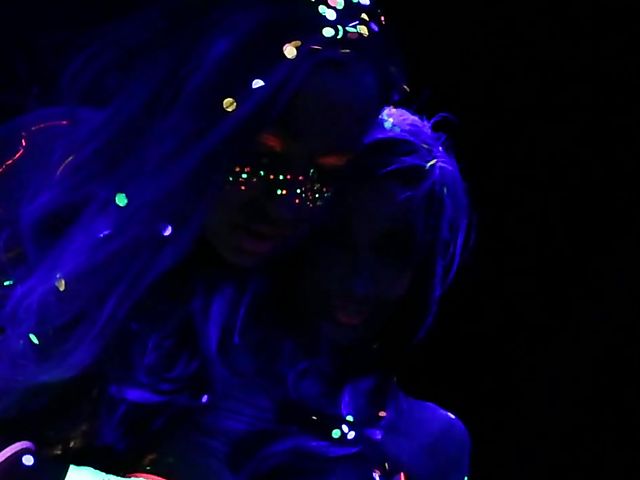 Crazy lesbian girls going wild in the dark