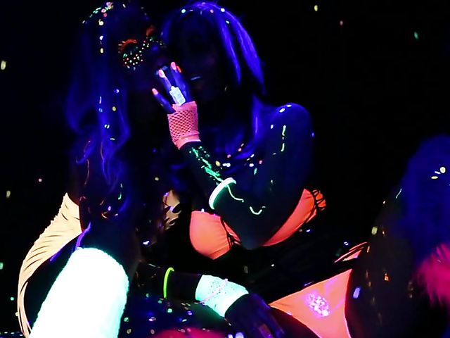 Crazy lesbian girls going wild in the dark