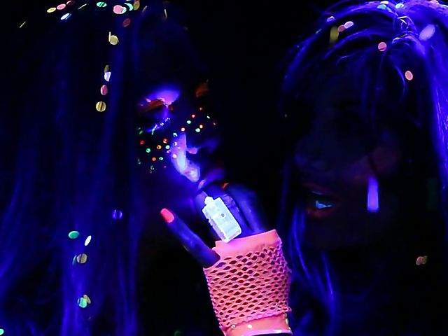 Crazy lesbian girls going wild in the dark