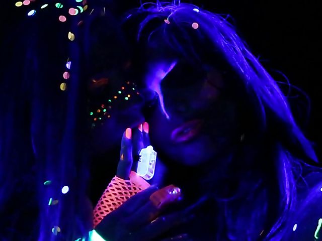 Crazy lesbian girls going wild in the dark