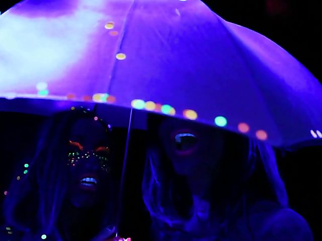 Crazy lesbian girls going wild in the dark