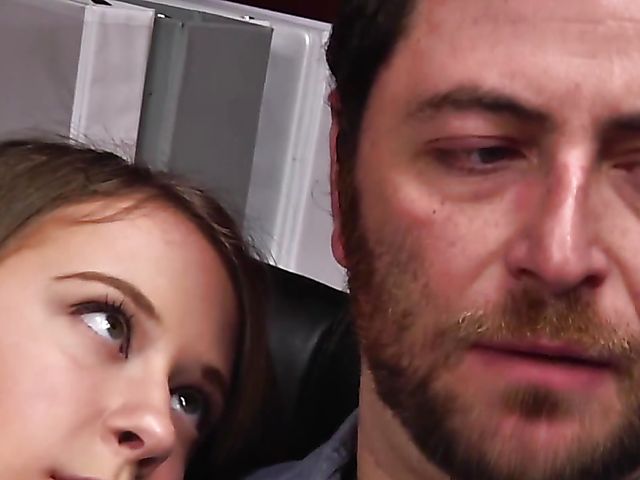 Teen daughter Brooke Bliss gets banged on a desk