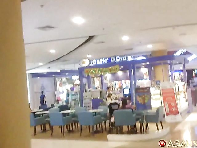 Red-haired Asian slut next door Wan takes on cock