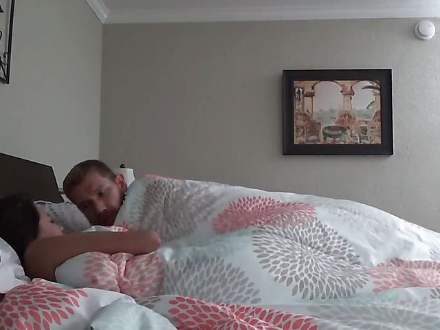 Naughty daughter Carolina Sweets shares a bed with her step daddy