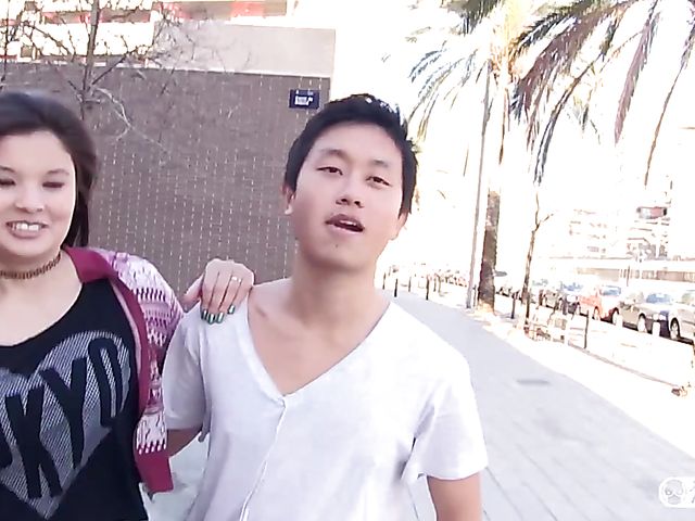 Big titty Asian girlfriend Miyuki Son sucking and fucking on cam