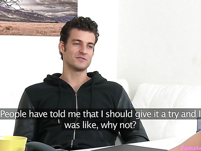 Skinny female agent Alexis Crystal seduces a handsome guy