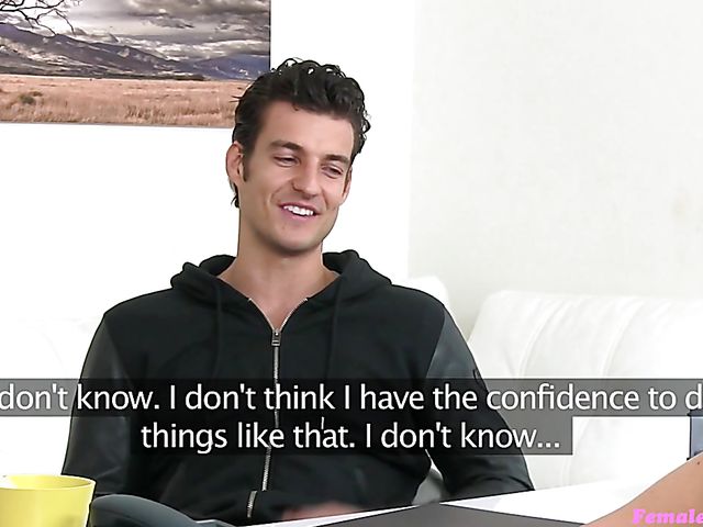 Skinny female agent Alexis Crystal seduces a handsome guy